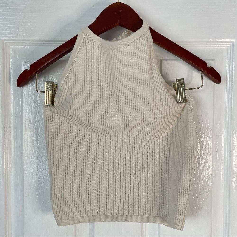LA Hearts Waffle Knit Halter Crop Top Medium New with Tags